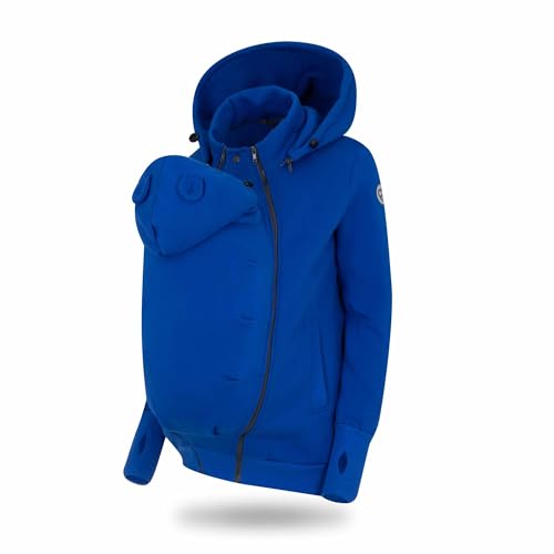 fun2bemum Baby Tragejacke für Mama Känguru Kapuze Pola Cobalt VORNE/HINTEN (XL) von fun2bemum