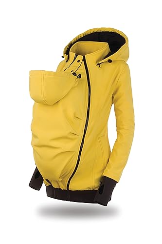 fun2bemum EVEREST BACK/FRONT Softshell Jacke,Tragejacke, Babytragejacke,Schwangerschaftsjacke SENFGELB (XL) von fun2bemum