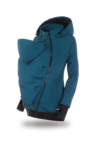 fun2bemum EVEREST BACK/FRONT Softshell Jacke,Tragejacke, Babytragejacke,Schwangerschaftsjacke PETROL (XL) von fun2bemum