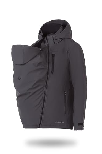 fun2bemum MEN 3 in 1 Papa Babytragejacke Tragejacke Vorne/Hinten Graphite (XXL) von fun2bemum
