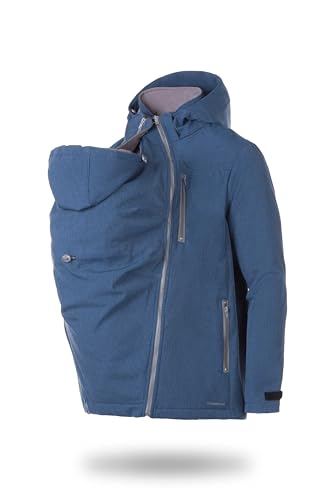 fun2bemum MEN 3 in 1 Papa Babytragejacke Tragejacke Vorne/Hinten Indigo Melange (L) von fun2bemum