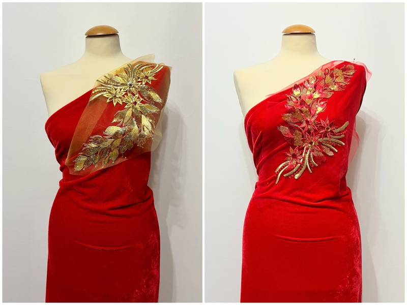 Floral Spitze 3D Spitzenapplikation Pailletten Patch Blume Brautkleid Hochzeitskleid Abendkleid von fundtruhe