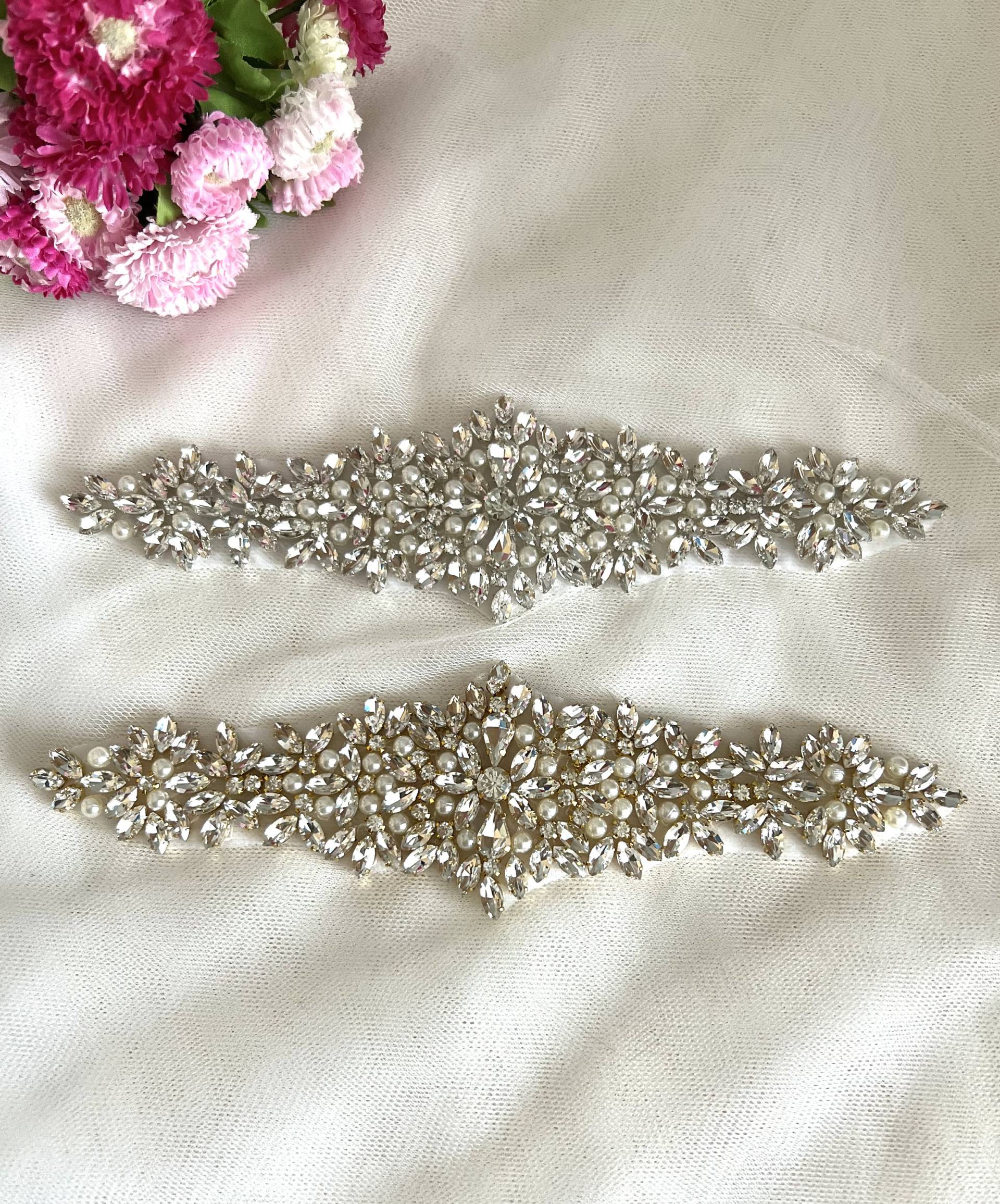 Kristall Strass Applikation Patch Hochzeit Schärpe Brautgürtel von fundtruhe