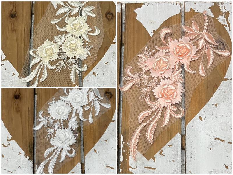 Spitzenapplikation Spitze Applikation Lace Blumen 3D von fundtruhe