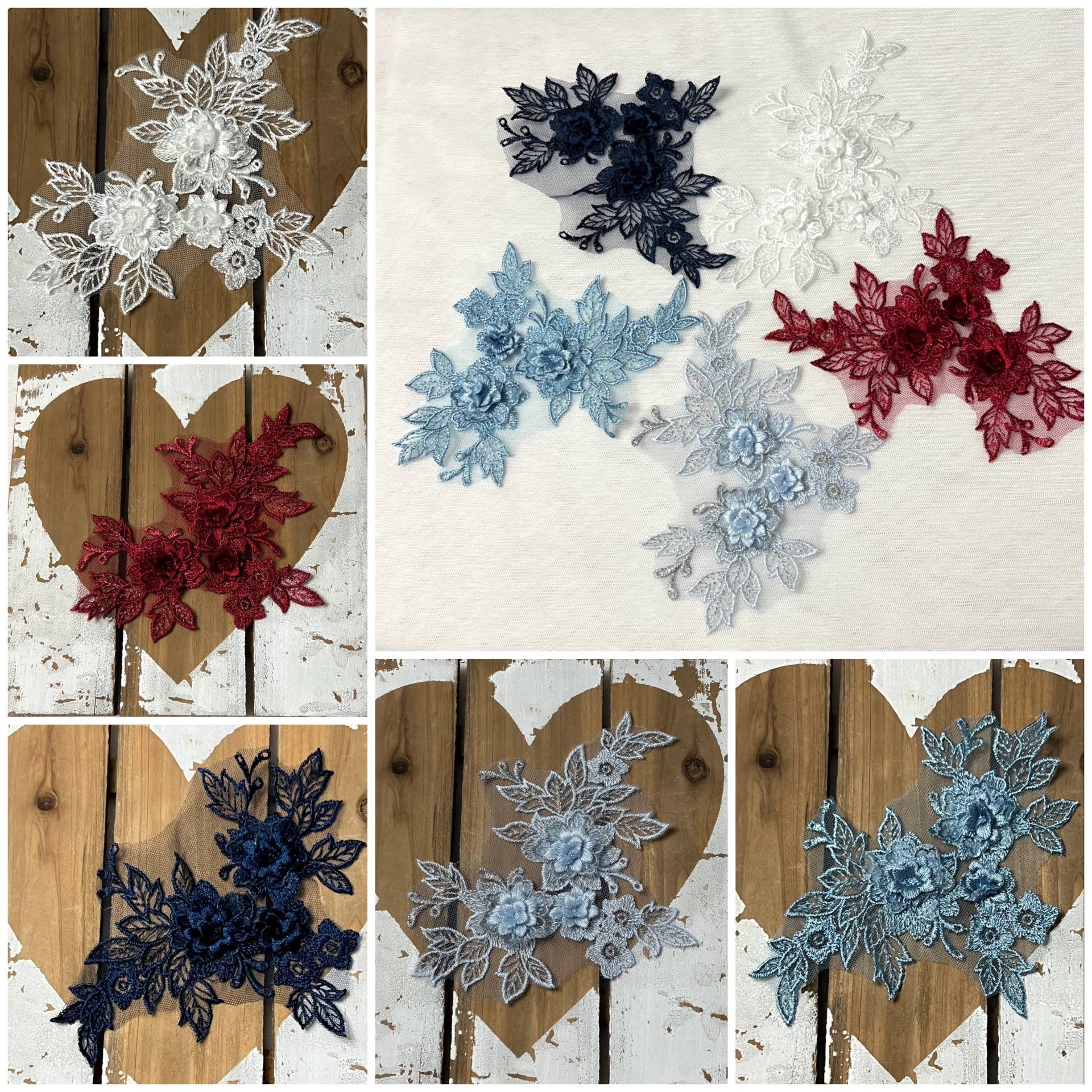 Spitzenapplikation Spitze Blumen Spitzen Applikation 3D Floral Lace Spitzenapplikation Spitze Blumen Spitzen Applikation 3D Floral Lace von fundtruhe