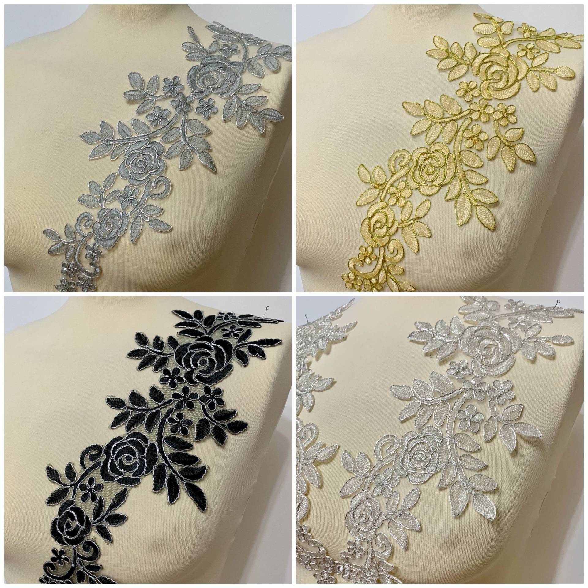 Spitzenapplikation Spitze Hochzeitskleid Floral Blume Applikation Spitzenapplikation Spitze Hochzeitskleid Floral Blume Applikation von fundtruhe