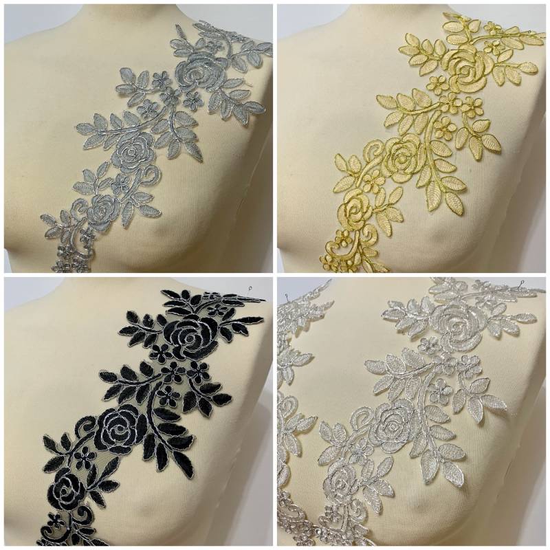 Spitzenapplikation Spitze Hochzeitskleid Floral Blume Applikation Spitzenapplikation Spitze Hochzeitskleid Floral Blume Applikation von fundtruhe
