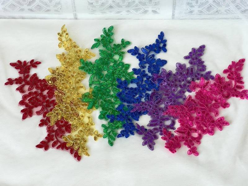 Spitzenapplikation Spitzen Applikation Blumen Pailletten von fundtruhe