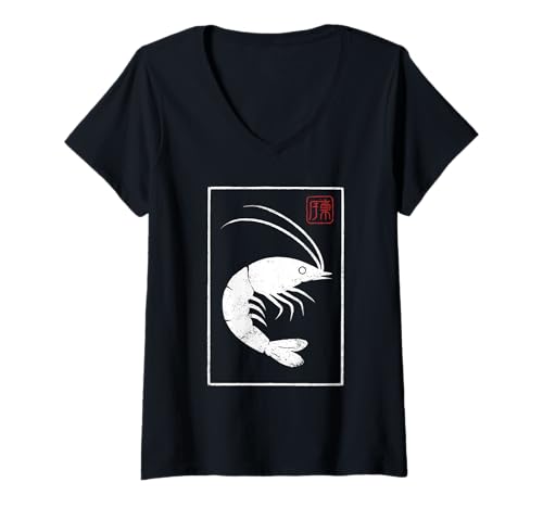 Damen Shrimp Zen T-Shirt mit V-Ausschnitt Damen Shrimp Zen T-Shirt mit V-Ausschnitt von fungermanfavorhclubs deutschlustigellchoangquotes
