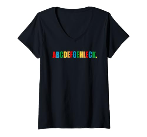 Damen abcdefgehleck T-Shirt mit V-Ausschnitt Damen abcdefgehleck T-Shirt mit V-Ausschnitt von fungermanlimitedclubs deutschlustigellchoangquotes