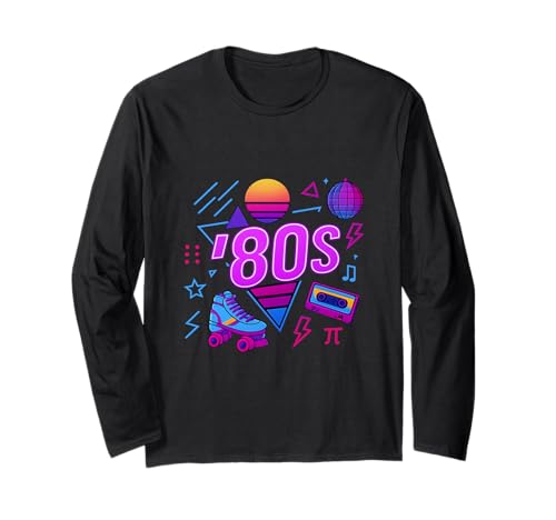 80er Jahre Retro Motto Party 80s Musik Herren Damen kostüm Langarmshirt von funghhjh4ggiu