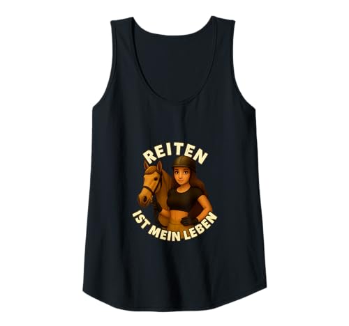 Damen Reiten ist Mein Leben ich Liebe Pferde mädchen Reitsport Tank Top von funghhjh4ggiu