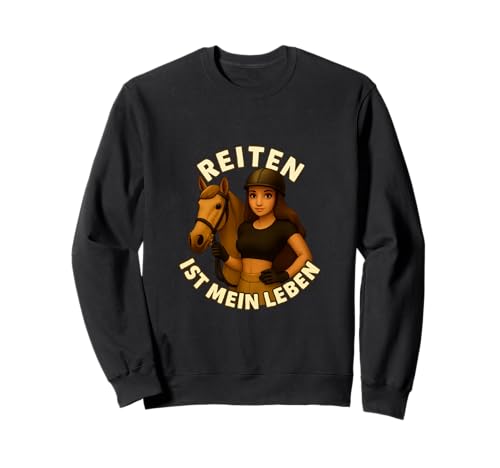 Reiten ist Mein Leben ich Liebe Pferde mädchen Reitsport Sweatshirt von funghhjh4ggiu