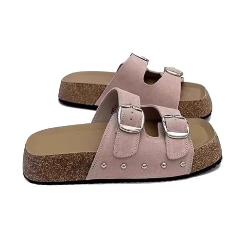 funifuni Damen-Sandalen aus Wildleder mit quadratischer Zehenpartie, Vintage, strukturierte Riemen, offene Zehenpartie, Sommer-Hausschuhe, bequeme, flache Sandalen mit Fußgewölbeunterstützung funifuni Damen-Sandalen aus Wildleder mit quadratischer Zehenpartie, Vintage, strukturierte Riemen, offene Zehenpartie, Sommer-Hausschuhe, bequeme, flache Sandalen mit Fußgewölbeunterstützung von funifuni