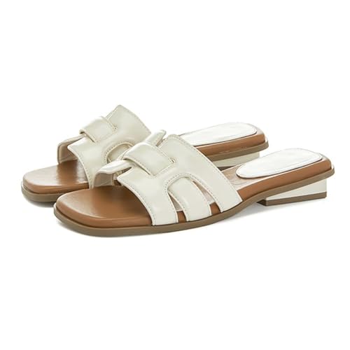funifuni Geflochtene Slide-Sandalen für Damen, 3 cm Plateausohle, PU-Riemen im Pariser Stil, lässige Strand-Pantoletten – Schwarz/Weiß/Metallic-Gold/Silber funifuni Geflochtene Slide-Sandalen für Damen, 3 cm Plateausohle, PU-Riemen im Pariser Stil, lässige Strand-Pantoletten – Schwarz/Weiß/Metallic-Gold/Silber von funifuni