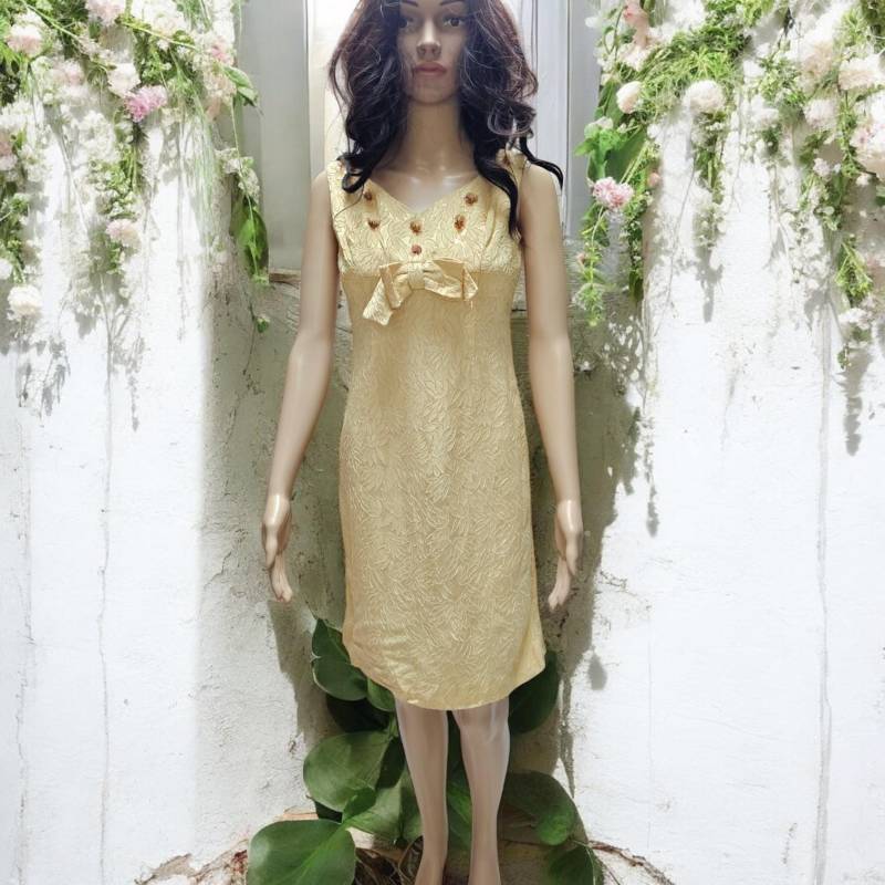 Mid Century 1950's 1960's Kleid Gelbes Sommerkleid Größe 4 Bis 6 Aus Usa 2 von funkyflamingoau