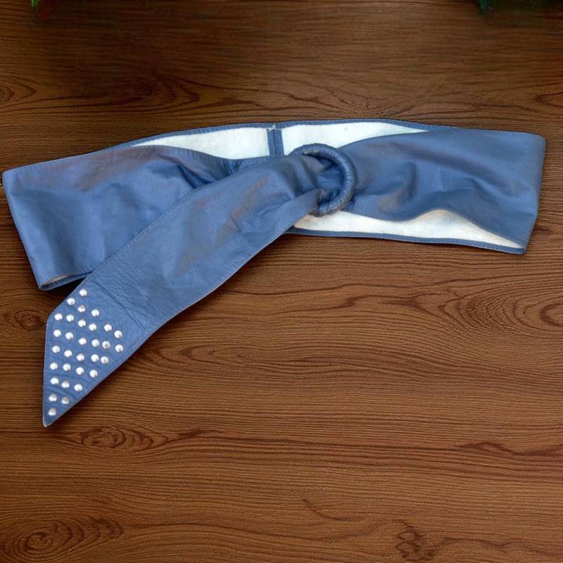 Vintage 1980S Grauer Ledergürtel Seventh Avenue Australien Size 14 Us Ylbt2 von funkyflamingoau