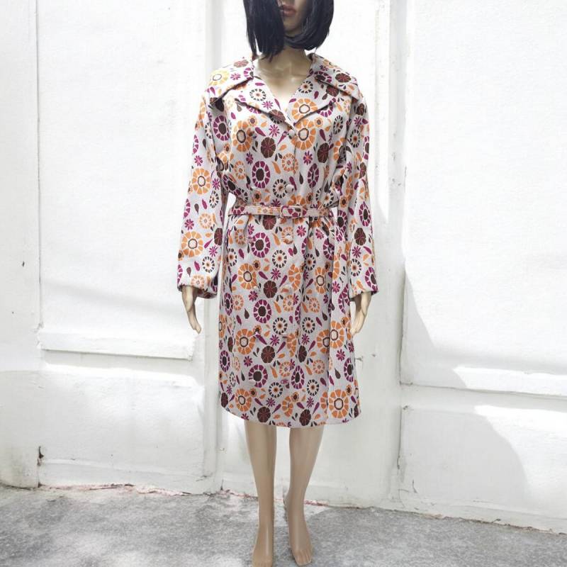 Vintage L.r.e. Mellowena Damen Langarm Kleid Gr.46 1960Er Jahre von funkyflamingoau