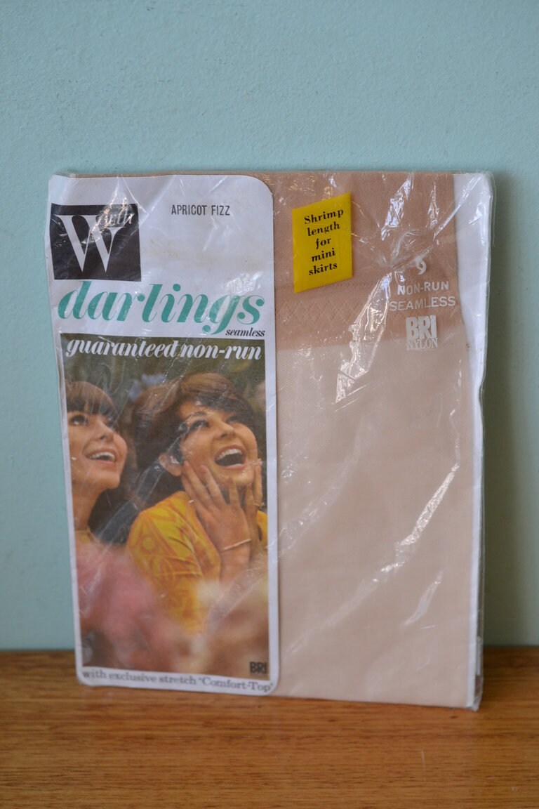 Vintage Retro 60Er Unbenutzt Darlings Apricot Fizz Farbige Strümpfe lbt5 von funkyflamingoau