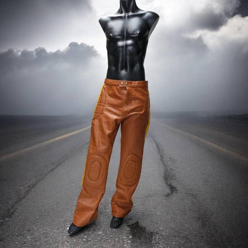 Vintage Unisex Leder Motorradhose Retro 1970Er Jahre von funkyflamingoau