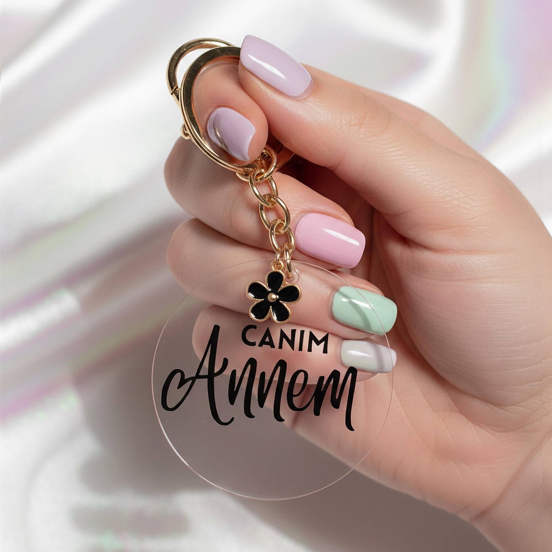 Canim Annem Acryl Schlüsselanhänger Für Muttertag | Schwarz Gold Mit Blume Charm Türkisch Geschenk Anne Mama Anneler Günü Hediyesi Canim Annem Acryl Schlüsselanhänger Für Muttertag | Schwarz Gold Mit Blume Charm Türkisch Geschenk Anne Mama Anneler Günü Hediyesi von funkysurprises