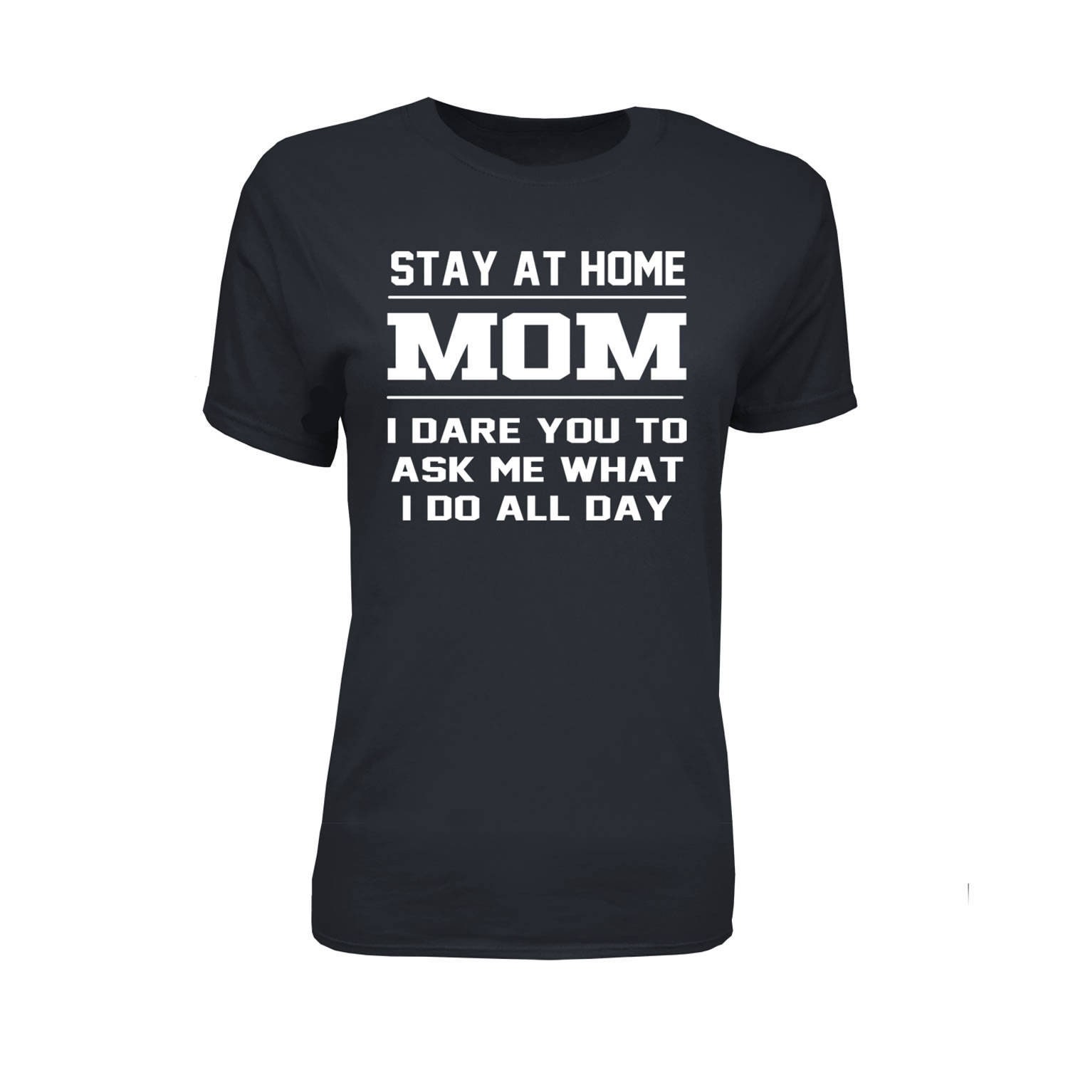 Bleiben Sie Zu Hause Mama Baumwolle Rundhals T-Shirt von funkyteesboutique