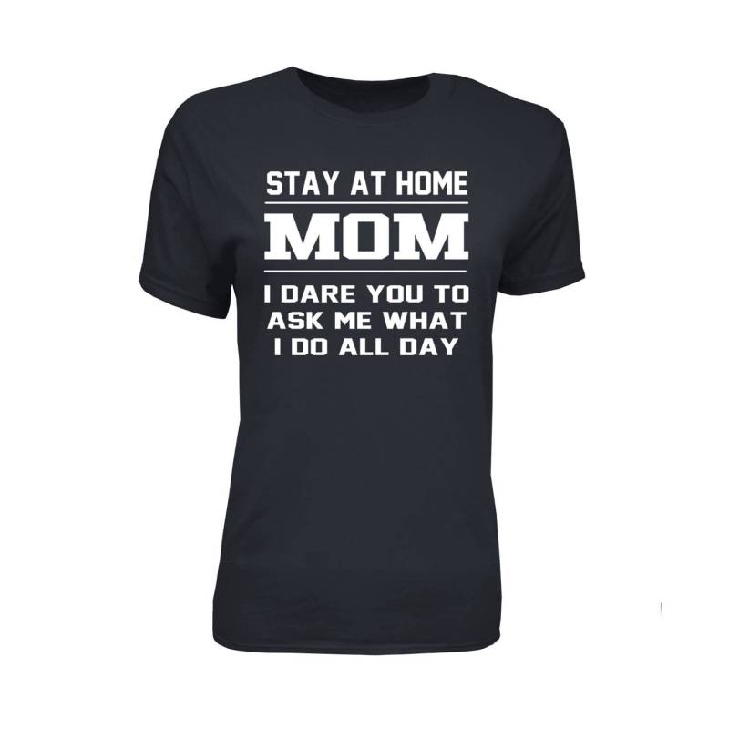 Bleiben Sie Zu Hause Mama Baumwolle Rundhals T-Shirt Bleiben Sie Zu Hause Mama Baumwolle Rundhals T-Shirt von funkyteesboutique