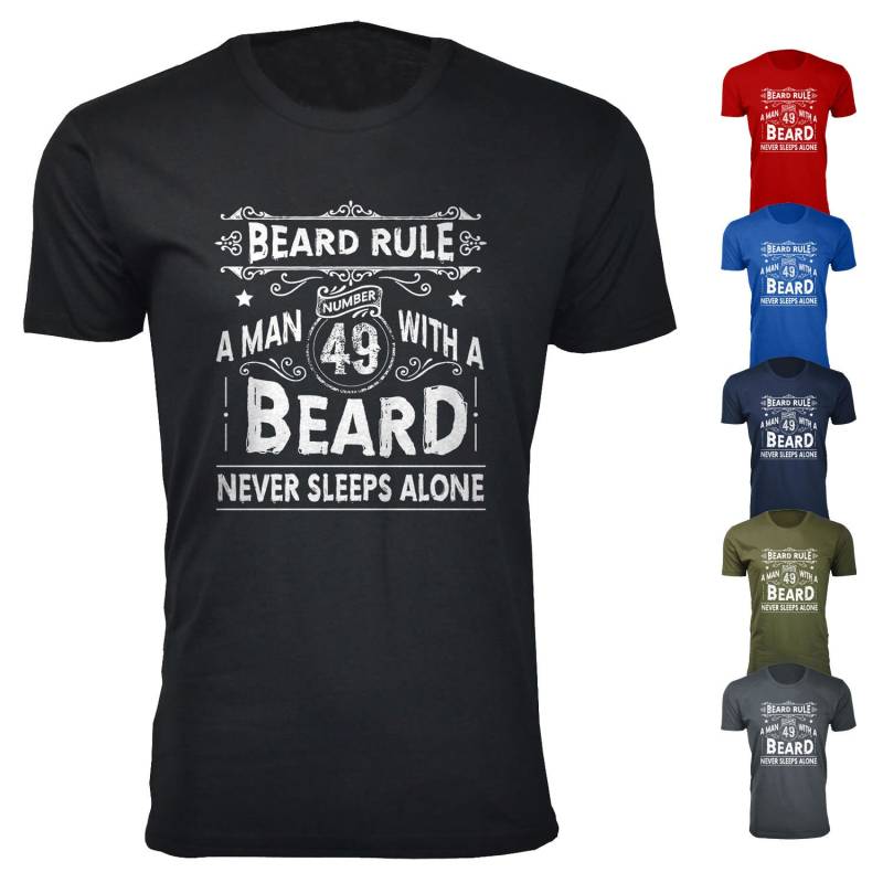 Herren Beard Rule A Man 49 Mit Einem Bart Rundhals-T-Shirts Herren Beard Rule A Man 49 Mit Einem Bart Rundhals-T-Shirts von funkyteesboutique
