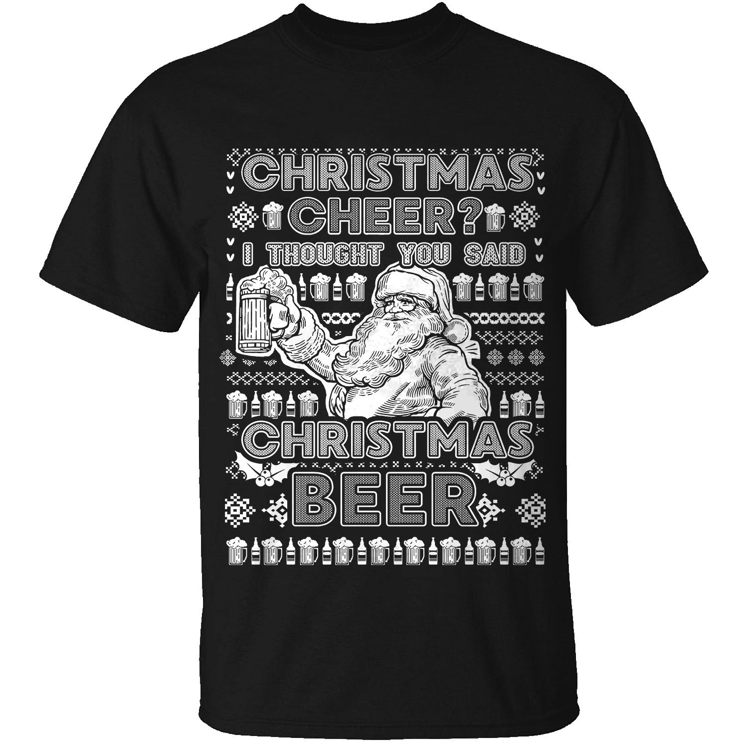 Herren Weihnachtsbier T-Shirt Im Ugly Christmas Sweater Style von funkyteesboutique