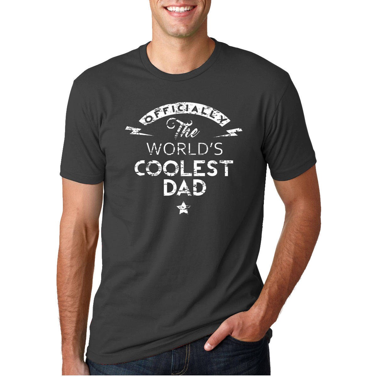 Offiziel Das Coolste Dad Rundhals-T-Shirt Der Welt von funkyteesboutique