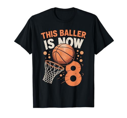 Dieser Baller ist jetzt 8, Basketball, 8. Geburtstag, Bday, Jungen, Kinder T-Shirt von funny 8th Birthday 8 Year Old Boys Girls