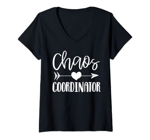 Damen Chaos Coordinator Shirt Lehrer Mama Chaos Geschenk lustig T-Shirt mit V-Ausschnitt Damen Chaos Coordinator Shirt Lehrer Mama Chaos Geschenk lustig T-Shirt mit V-Ausschnitt von funny Chaos coordinator tshirt