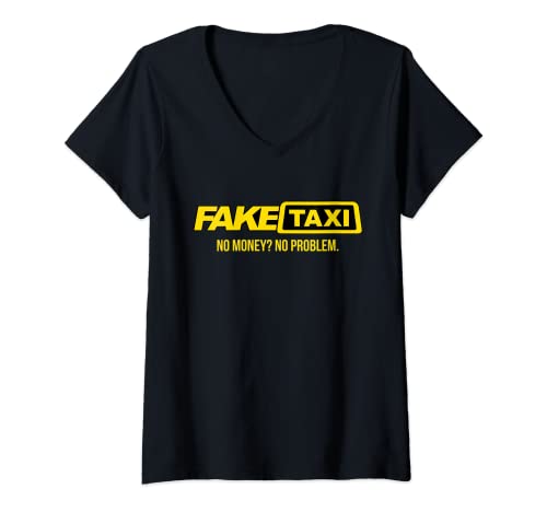 Damen Fake Taxi - kein Geld kein Problem T-Shirt mit V-Ausschnitt Damen Fake Taxi - kein Geld kein Problem T-Shirt mit V-Ausschnitt von funny Fake Taxi Driver clothing