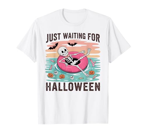 Spooky Summer Skeleton Just Waiting for Halloween Kids Gifts T-Shirt Spooky Summer Skeleton Just Waiting for Halloween Kids Gifts T-Shirt von funny Halloween Shirts For Kids Boys Girls Gifts
