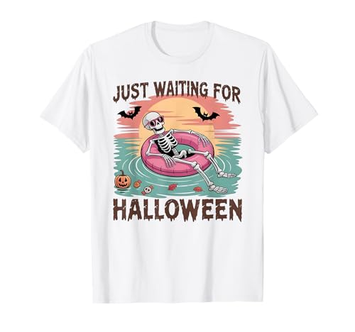Spooky Summer Skeleton Just Waiting for Halloween Kids Gifts T-Shirt Spooky Summer Skeleton Just Waiting for Halloween Kids Gifts T-Shirt von funny Halloween Shirts For Kids Boys Girls Gifts