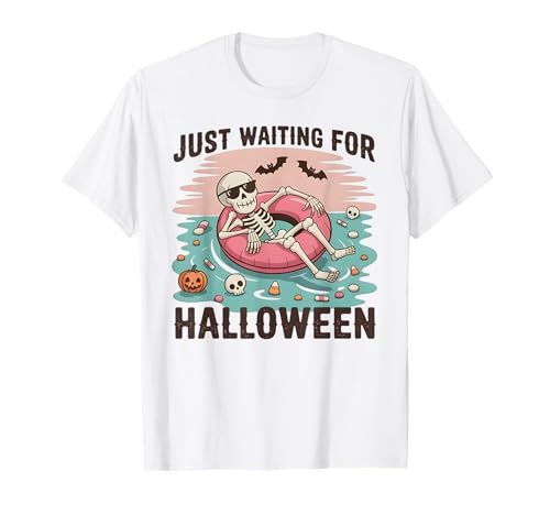 Spooky Summer Skeleton Just Waiting for Halloween Kids Gifts T-Shirt Spooky Summer Skeleton Just Waiting for Halloween Kids Gifts T-Shirt von funny Halloween Shirts For Kids Boys Girls Gifts