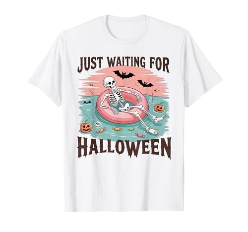 Spooky Summer Skeleton Just Waiting for Halloween Kids Gifts T-Shirt Spooky Summer Skeleton Just Waiting for Halloween Kids Gifts T-Shirt von funny Halloween Shirts For Kids Boys Girls Gifts