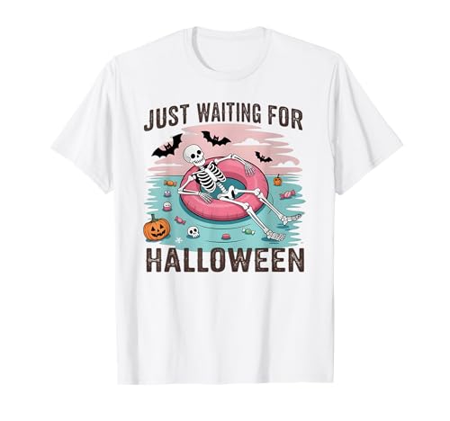 Spooky Summer Skeleton Just Waiting for Halloween Kids Gifts T-Shirt Spooky Summer Skeleton Just Waiting for Halloween Kids Gifts T-Shirt von funny Halloween Shirts For Kids Boys Girls Gifts