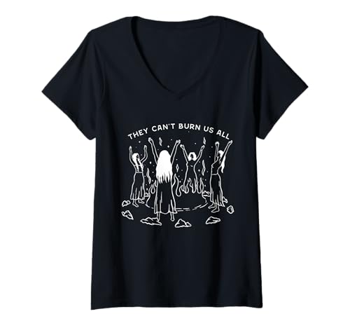 Damen Sie können uns nicht alle verbrennen T-Shirt mit V-Ausschnitt Damen Sie können uns nicht alle verbrennen T-Shirt mit V-Ausschnitt von funny They Can't Burn Us All tee