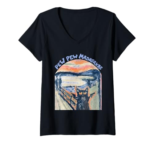 Damen Kätzchen Spruch lustig Pew Madafakas T-Shirt mit V-Ausschnitt Damen Kätzchen Spruch lustig Pew Madafakas T-Shirt mit V-Ausschnitt von funny-cats-kittens-Outfits-pew-madafakas-pew