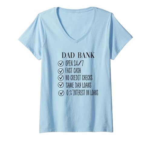 Damen Lustige Papa Bank für Väter T-Shirt mit V-Ausschnitt Damen Lustige Papa Bank für Väter T-Shirt mit V-Ausschnitt von funny dad banker