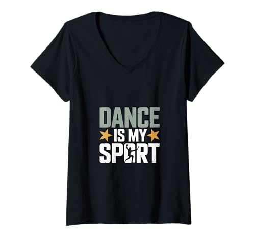 Damen Tanzen ist mein Sport T-Shirt mit V-Ausschnitt Damen Tanzen ist mein Sport T-Shirt mit V-Ausschnitt von funny dance lover balett breakdance