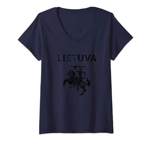 Damen litauenmantel, lietuva litauen T-Shirt mit V-Ausschnitt Damen litauenmantel, lietuva litauen T-Shirt mit V-Ausschnitt von funny lietuva apparel