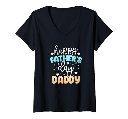 Damen Alles Gute zum Vatertag, Papa, Vaterliebe, Papa, Papa T-Shirt mit V-Ausschnitt von funny mommy,mom,dad,daddy
