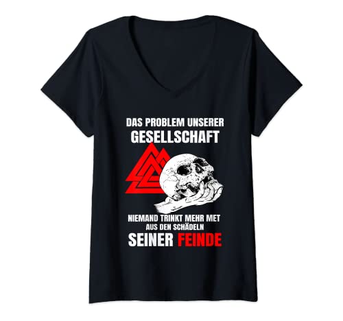 Damen das problem unserer gesellschaft niemand trinkt mehr met aus T-Shirt mit V-Ausschnitt Damen das problem unserer gesellschaft niemand trinkt mehr met aus T-Shirt mit V-Ausschnitt von funnybierhoangpremiums deutschbeerloverbrands