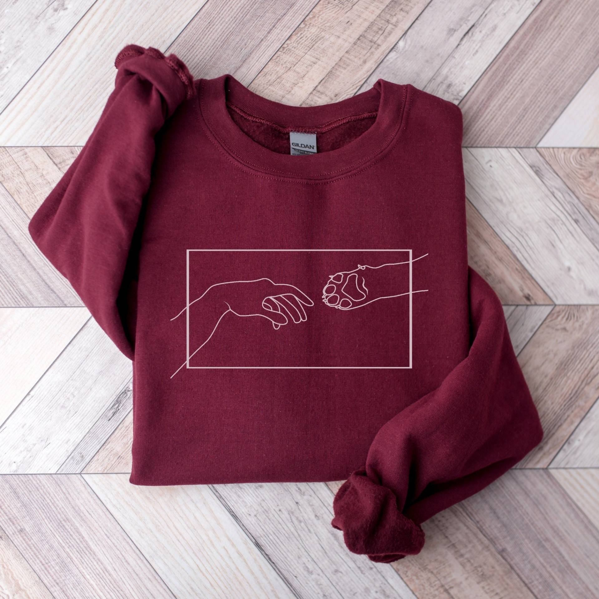 Adam Creation Pullover, Hund Mama Crewneck, Hunderettung Sweatshirt, Tierarzt T-Shirt, Minimalist Rettungshund, Pflegehund, Hundeliebhaber Geschenk von funnydesignshop