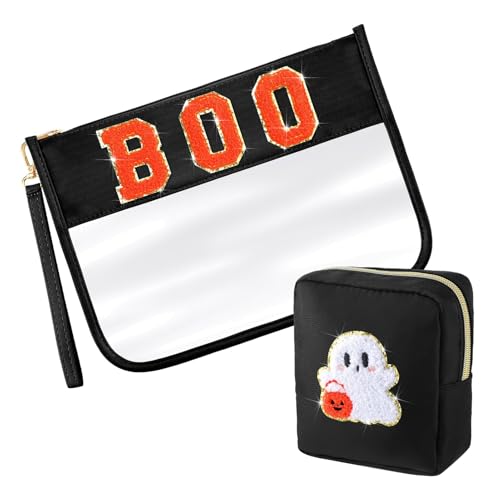 funrautz Kulturbeutel für Halloween, Reisen, niedlicher Geisterkürbis, transparent, Wasch- und Make-up-Tasche, wasserdicht, Kulturbeutel für Damen und Herren, Make-up-Tasche für Kosmetik, Schwarz funrautz Kulturbeutel für Halloween, Reisen, niedlicher Geisterkürbis, transparent, Wasch- und Make-up-Tasche, wasserdicht, Kulturbeutel für Damen und Herren, Make-up-Tasche für Kosmetik, Schwarz von funrautz
