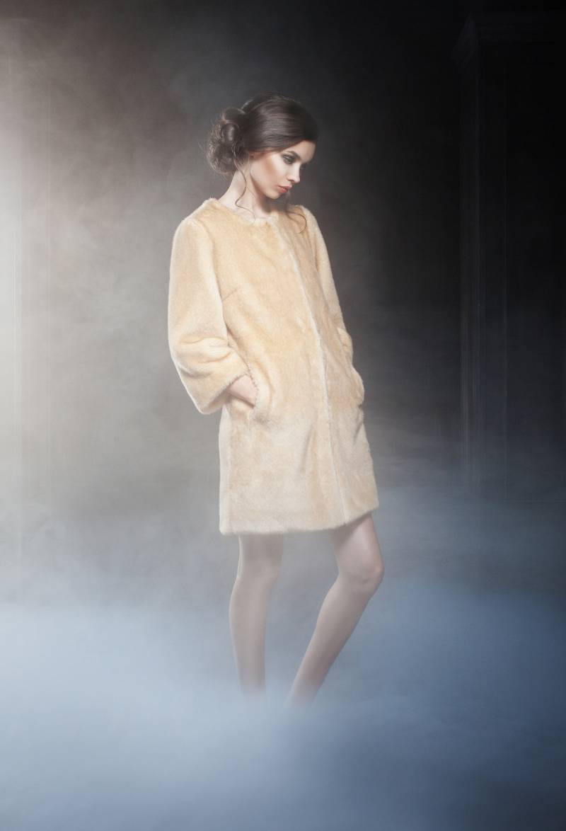 Kunstpelz Jacke - Beige Nerz Damen Mantel Elegante Jacken Pelzjacke Damenjacke Und Mäntel von furamur