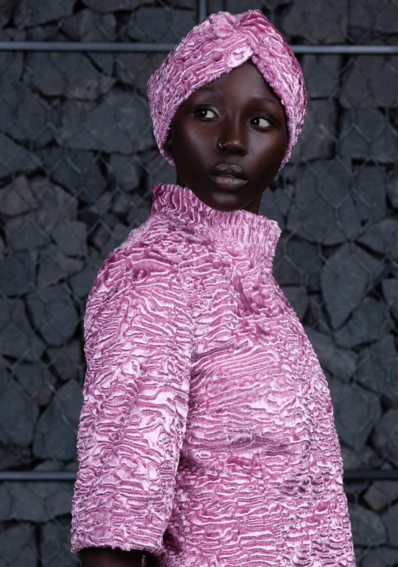 Rosa Turban - Vorgebundener Kunstpelz-Turban Winter-Kopftuch Umweltfreundlicher Pelz-Kopftuch Damen-Turban Warmer von furamur