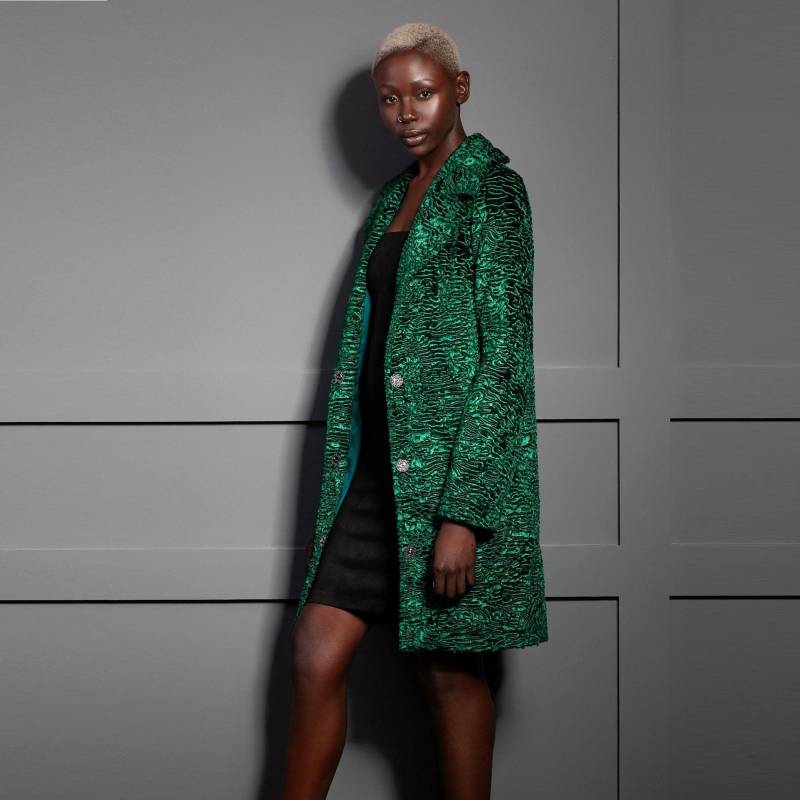 Kunstpelz Mantel - Astrakhan Trenchcoat Elegantes Weihnachtsgeschenk Für Frauen Vintage Smaragd Trench Gräben Damenmäntel von furamur